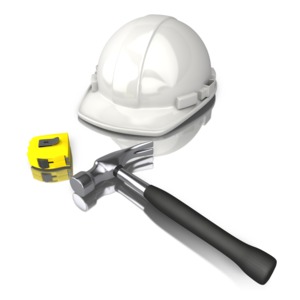 Construction Worker Tools White Hard Hat PowerPoint clipart graphic preview.