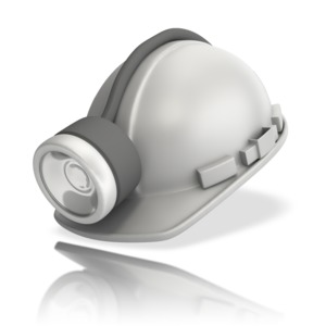 Miner White Hardhat PowerPoint clipart graphic preview.