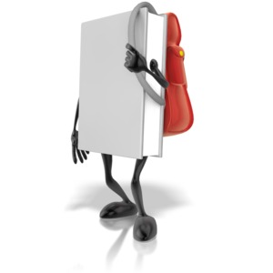 Book With Backpack PowerPoint clipart graphic preview.