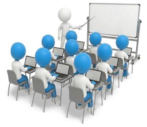 Students Laptop Teacher PowerPoint clipart graphic preview.
