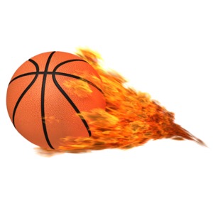 Basketball Flaming PowerPoint clipart graphic preview.