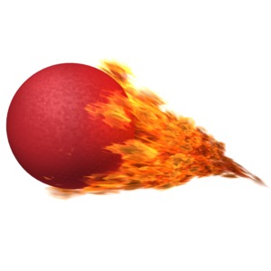 Dodgeball Flaming PowerPoint clipart graphic preview.