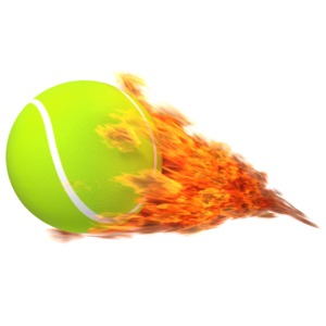 Tennisball Flaming PowerPoint clipart graphic preview.