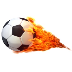 Soccerball Flaming PowerPoint clipart graphic preview.