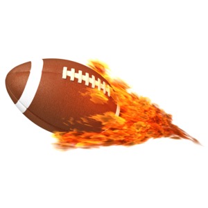 Football Flaming PowerPoint clipart graphic preview.