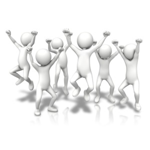Group Jumping Up PowerPoint clipart graphic preview.