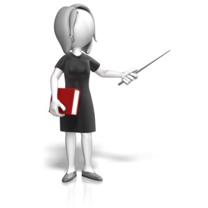 Woman Teacher Book Point PowerPoint clipart graphic preview.