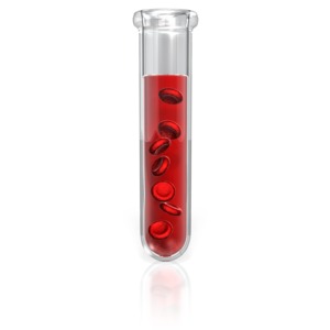 Test Tube Blood Cells PowerPoint clipart graphic preview.