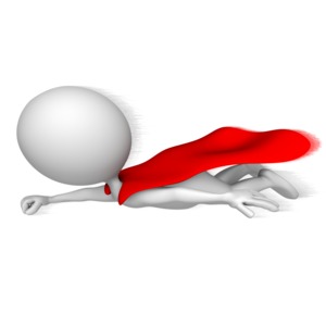 Superhero Flying Fast PowerPoint clipart graphic preview.