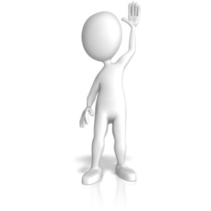 Stick Figure Raising Hand PowerPoint clipart graphic preview.