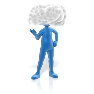 Head In The Clouds PowerPoint clipart graphic preview.