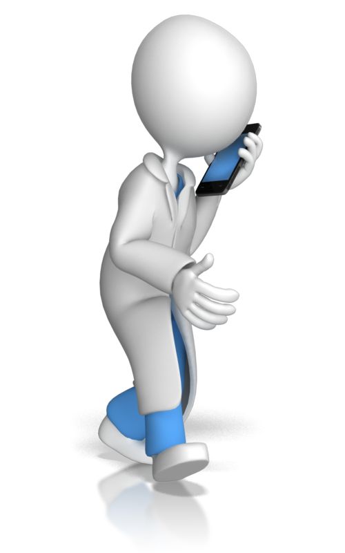 High-resolution clipart illustration of Doctor or Nurse Talking On Phone, designed for clinical healthcare administration, medical training, and patient data visualization.