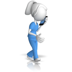 Nurse Talking On Phone PowerPoint clipart graphic preview.