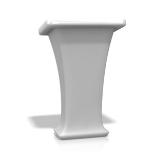 Single Podium PowerPoint clipart graphic preview.