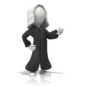 Judge With Robe PowerPoint clipart graphic preview.