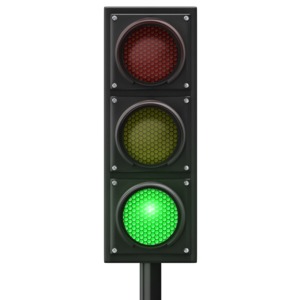 Traffic Light Green Front PowerPoint clipart graphic preview.