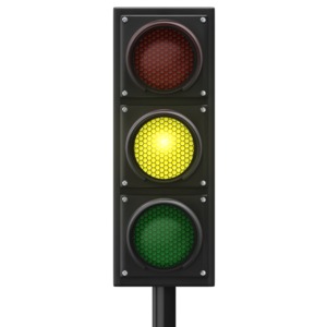 Traffic Light Yellow Front PowerPoint clipart graphic preview.