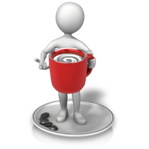 Coffee Break Swirl PowerPoint clipart graphic preview.