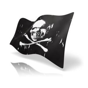 Pirate Flag PowerPoint clipart graphic preview.