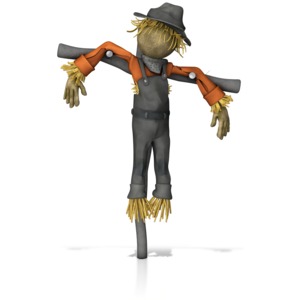 Scarecrow Figure PowerPoint clipart graphic preview.