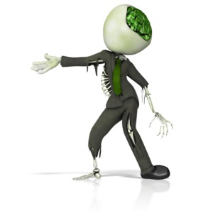 Business Zombie Gesture PowerPoint clipart graphic preview.