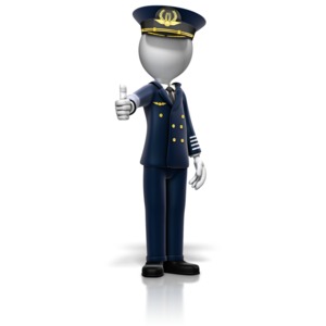 Airline Pilot Giving Thumbs Up PowerPoint clipart graphic preview.