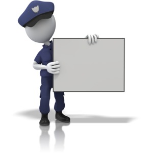 Police Officer Hold Sign PowerPoint clipart graphic preview.