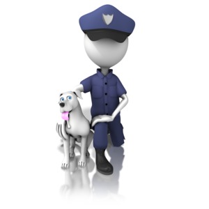 K-9 Officer PowerPoint clipart graphic preview.