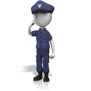 Police Officer Salute PowerPoint clipart graphic preview.