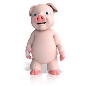 Pig Character PowerPoint clipart graphic preview.