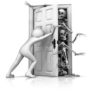 Skeletons In Your Closet PowerPoint clipart graphic preview.