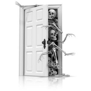 Skeletons In The Closet PowerPoint clipart graphic preview.