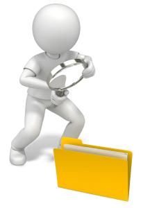 Look Closely Folder PowerPoint clipart graphic preview.