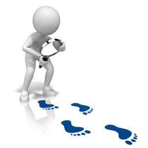Look Closely Footprints PowerPoint clipart graphic preview.