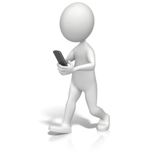 Texting And Walking PowerPoint clipart graphic preview.