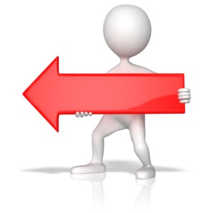 Red Arrow Left PowerPoint clipart graphic preview.