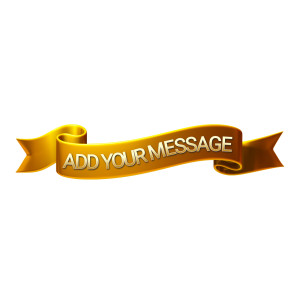 Golden Ribbon Customizable PowerPoint clipart graphic preview.