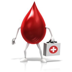 Blood Drop Holding Medical Kit PowerPoint clipart graphic preview.