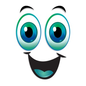 Happy Excited Expression Eyebrows Raised PowerPoint clipart graphic preview.