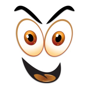 Mad Crazy Eyes PowerPoint clipart graphic preview.