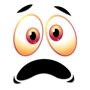 Crazy Scared Face PowerPoint clipart graphic preview.