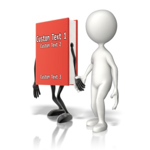 Custom Book Holding Hands Customizable PowerPoint clipart graphic preview.