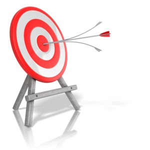 Arrow Target Split PowerPoint clipart graphic preview.