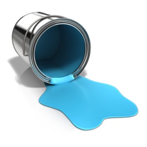 Paint Can Spilled On Ground PowerPoint clipart graphic preview.