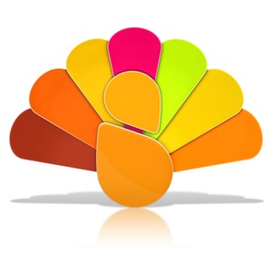Thanksgiving Turkey Icon PowerPoint clipart graphic preview.