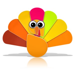Thanksgiving Turkey Icon with Eyes PowerPoint clipart graphic preview.
