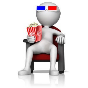 Figure at 3D Movie PowerPoint clipart graphic preview.