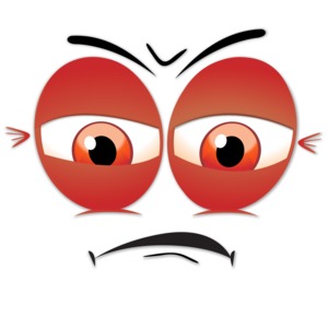 Angry Upset Face PowerPoint clipart graphic preview.