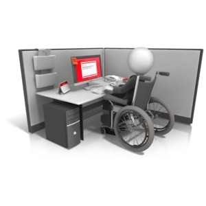 Figure Wheelchair Cubicle PowerPoint clipart graphic preview.