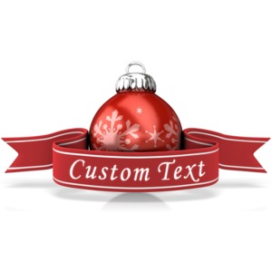 Ornament With Custom Banner Customizable PowerPoint clipart graphic preview.